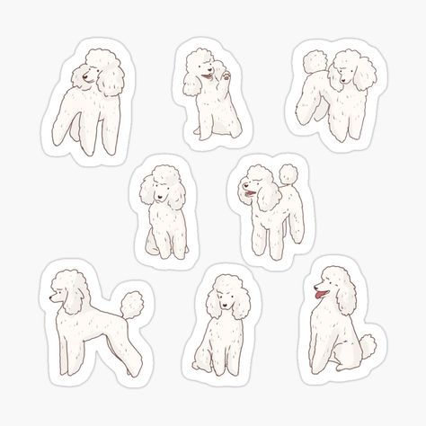 Get my art printed on awesome products. Support me at Redbubble #RBandME: https://www.redbubble.com/i/sticker/poodle-dog-pack-by-Mayarart/150521044.EJUG5?asc=u Cartoon Poodle, Poodle Illustration, Cute Poodle Dog, Cute Poodle, Dog Pack, Redbubble Stickers, Dog Cartoon, Illustration Cute, Animal Drawing