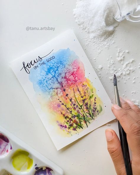 Daily Illustration, Sprinkle Salt, Watercolor Tips, Mandala Drawing, Water Colour, Watercolor Artist, Watercolor Artwork, Art Tips, Art Paint