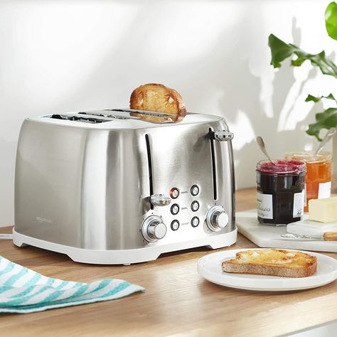 Breakfast For the Whole Family: Amazon Basics 4-Slot Toaster 4 Slice Toaster, Electric Can Opener, Crepe Maker, Make Breakfast, Dining Ware, Amazon Basics, Kitchen Appliance, Cookware Sets, How To Make Breakfast