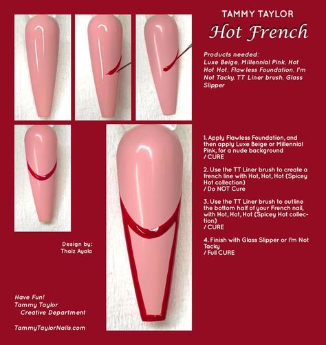 How To Do French Nails Step By Step, French Nails Step By Step, Diy Nail Designs Step By Step, Nail Painting Tips, Nails Practice, Nail Stones, Beginner Nail Designs, Taylor Nails, Nailart Tutorial