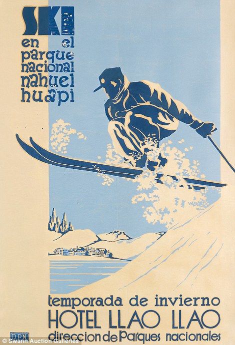 Many of the lithograph prints focus on western Europe such as resorts in France, Germany and Switzerland, while other posters display famous hotels at the foot of the Argentinian Andes, circa 1940s Vintage Ski Posters Switzerland, Old Ski Posters, Vintage Skiing Posters, 1940s Posters, Ski Graphic Design, Poster Inspo Graphic Design, Vintage Skiing Aesthetic, Retro Ski Poster, Apartment Posters