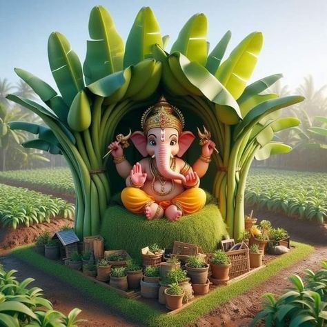 God Ganesha in beautiful greenary atmosphere Ganesha Wallpapers Hd Wallpaper, Lord Ganesh Hd Wallpaper, Drawing Shading Tutorial, Prabhas Drawing, Lord Ganesha Hd Wallpaper, Ganesha Wallpaper, Ganapati Idol, Drawing Shading, Shiva Images