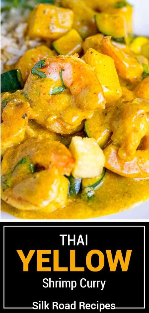 Shrimp Curry is spicy, saucy, and satisfying. Served with a fruity yet spicy coconut curry sauce, it takes less than an hour to prepare. Shrimp Yellow Curry, Spicy Coconut Curry, Creamy Coconut Shrimp, Shrimp Curry Recipe, Coconut Shrimp Curry, Yellow Curry Recipe, Seafood Sauces, Instant Pot Roast, Easy Tacos