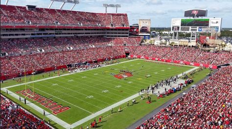 Raymond James Stadium - Tampa Bay Buccaneers Tampa Bay Buccaneers Football, Raymond James Stadium, Buccaneers Football, Nfl Stadiums, Stadium Design, Clearwater Florida, Nfl Games, Sanibel Island, Football Stadiums