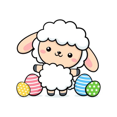 Sheep Character, Easter Sheep, Cute Easter, Small Pictures, Easter Crafts, Premium Vector, Graphic Resources, Sheep, Easter