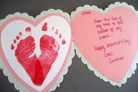 8 Valentine's Day Art Projects to DIY With Your Baby Baby's First Valentine's Day, Candy Free Valentines, First Valentines Day, Valentine's Day Crafts, Toddler Arts And Crafts, Valentines Day Baby, Toddler Valentines, Daycare Crafts, Baby Footprints