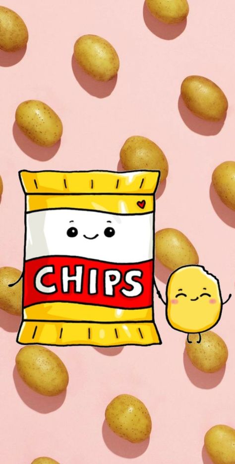 Draw So Cute Food, Cartoon Food Art, Draw So Cute, Lays Chips, Bag Of Chips, Cartoon Food, Cute Food Art, Kawaii Cartoon, Food Easy