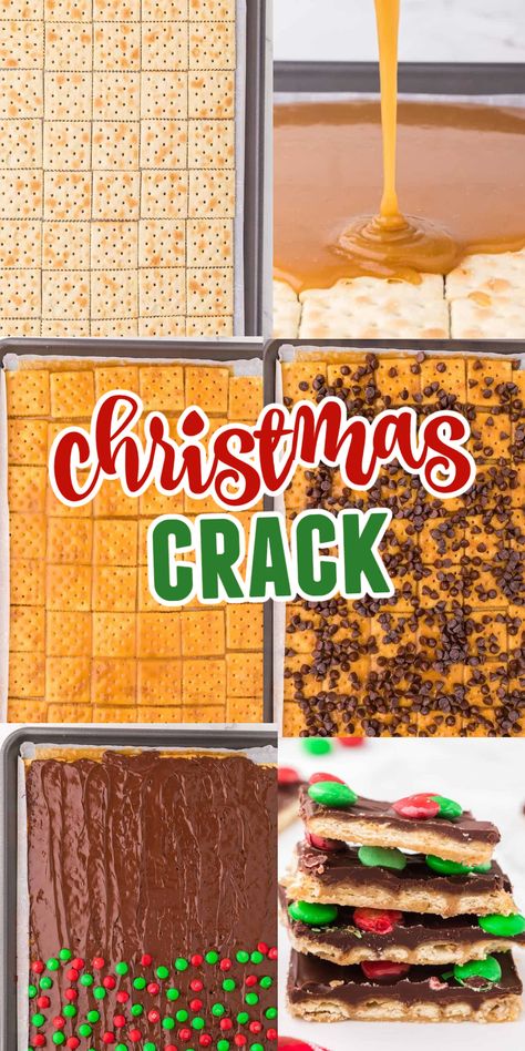 christmas crack recipe Christmas Bark With Saltines, Saltine Chocolate Toffee Bark, Fun Things To Bake Christmas, Christmas Candy Crackers, Cracker Christmas Bark, Saltine Cracker Christmas Bark, Ranch Saltine Cracker Recipes No Bake, Christmas Trash Candy, Crackers With Chocolate Saltine