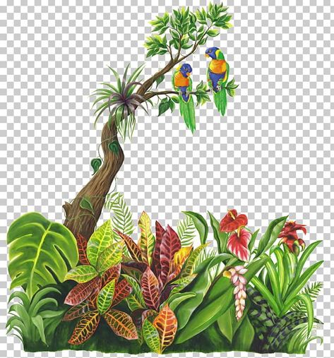 Child Drawing, Tree Photoshop, Psd Free Photoshop, Green Birds, Jungle Mural, Jungle Tree, Landscape Design Drawings, Forest Drawing, Pond Painting