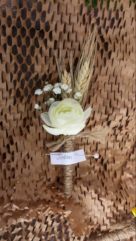 Rustic Wedding Ideas Boutonnière Ideas, Wedding Brainstorming, Wheat Wedding, Wheat Flower, Wedding Decorating Ideas, Planning A Small Wedding, Beautiful Fall Wedding, Wedding Decorating, Wedding Themes Fall