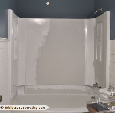 How To Paint A Bathtub And Tub Surround Painted Bathtub, Bathroom Painting, Painting Bathtub, Tile Refinishing, Bathtub Surround, Diy Bathtub, Bathtub Tile, Southern Cottage, Painting Parties