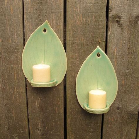 Hosta Leaves, Hanging Candle, Pottery Wall, Diy Air Dry Clay, Cerámica Ideas, Clay Wall Art, Pottery Handbuilding, Diy Ceramic, Slab Pottery