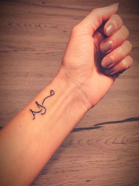 50 Amazing J Letter Tattoo Designs and Ideas – Body Art Guru A J Tattoo Initial, Letter J Tattoo, Kids Initial Tattoos, Font Tato, Diy Tattoo Permanent, J Tattoo, Tattoo Diy, Small Couple Tattoos, O Tattoo