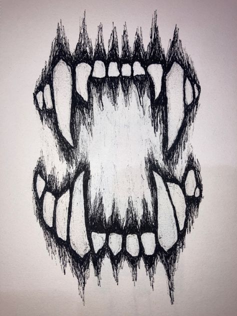 Fangs Drawings, Fang Drawing, Skull With Fangs, Fangs Aesthetic, Weird Drawings, Piercing Inspo, Design Makeup, Indie Art, Diy Homemade