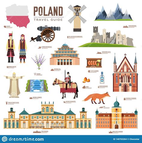 Poland Culture, Photography Brochure, Travel Journal Scrapbook, Travel Infographic, Poland Travel, Travel Icon, World Geography, Infographic Template, Nature Background