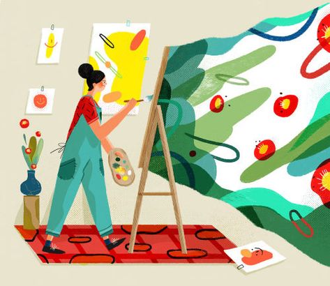 Hao Hao Illustrations on Behance New Year Illustration, Naive Illustration, Lifestyle Illustration, Abstract Pictures, Painting Artist, Graphics Designer, Flat Illustration, Freelance Illustrator, Mural Art