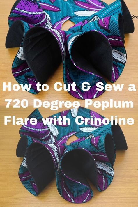 How to Cut & Sew a 720 Degree Peplum Flare with Crinoline. Peplum Pattern, Flare Dress Pattern, Crinoline Dress, Pattern Drafting Tutorials, Ankara Bags, African Tops, African Skirts, Dinner Dress Classy, Couture Sewing Techniques