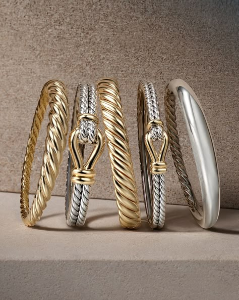 David Yurman Bracelets, Faberge Jewelry, Dope Jewelry Accessories, Mixed Metal Bracelets, Diamond Pendants Designs, Mixed Metal Jewelry, Jewelry Appraisal, David Yurman Jewelry, Bangles Jewelry Designs