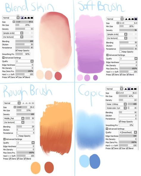 Brush Paint Tool Sai Tutorial, Sai Brushes, Free Brushes, Paint Tool Sai, Coloring Tutorial, Digital Painting Tutorials, Watercolor Brushes, Art Brushes, Photoshop Brushes