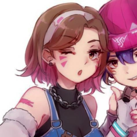 Dva x Kiriko matching pfp Dva Wallpaper Desktop, Matching Banners Friends, Valorant Halloween Pfp, Dva And Kiriko, Dva Icons Pfp, League Matching Pfp, Mercy Matching Pfp, Matching Overwatch Pfps, Dva Fanart Cute