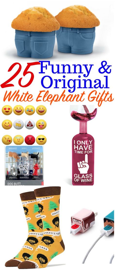 Funny White Elephant Gift Ideas for Less than $25   Funny gifts | gift ideas | Christmas | budget gifts  #whiteelephant  #gifts #giftideas #officegifts #Christmas Office White Elephant, Elephant Gifts Christmas, Gift Exchange Ideas, Yankee Swap Gift, White Elephant Gift Ideas, Elephant Gift Ideas, Budget Christmas Gifts, Budget Gifts, Christmas Budget