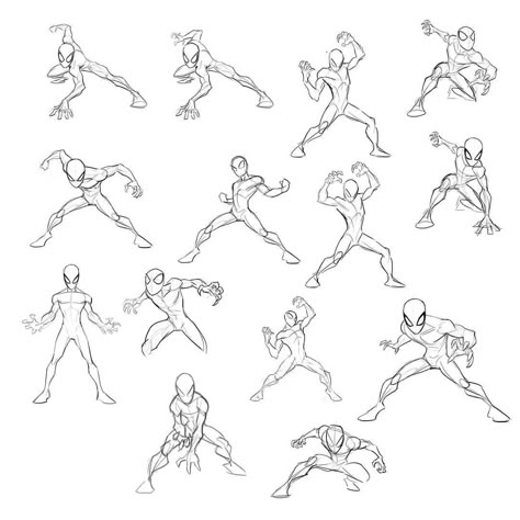 Patrick Brown Art, Patrick Brown, Spiderman Poses, Spider Man Poses, Human Body Drawing, Drawing Superheroes, Spiderman Art Sketch, Action Pose Reference, Sketch Poses