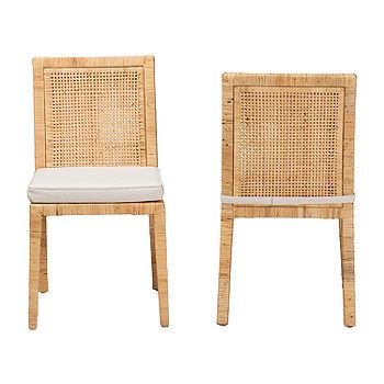 Sofia Dining Room Collection 2-pc. Side Chair, Color: Natural - JCPenney Coastal Dining Room Table, Ikea House, Barn Table, Cane Back Chairs, Woven Dining Chairs, Coastal Dining Room, Clean Decor, Beach House Kitchens, Allen Wrench