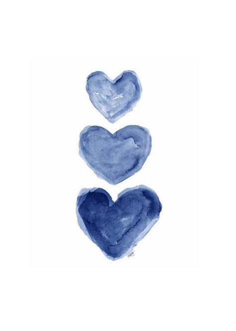 Love Is Blue, Navy Home Decor, Preppy Wall Art, Blue Preppy, Cute Blue Wallpaper, 3 Hearts, Heart Prints, Light Blue Aesthetic, Blue Hearts