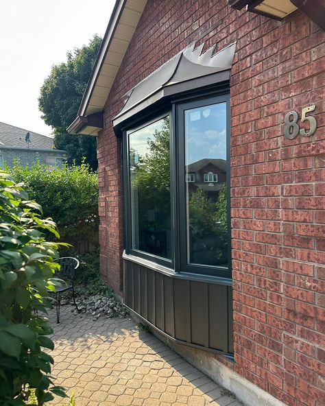 Beautiful new black windows installed for another satisfied customer. At Panes we make the process of purchasing windows very transparent. Speak to one of our experts to learn how our windows can save you hundreds-thousands of dollars. #panes #windows #newwindows #baywindow #blackwindows #newwindows #paneswindows #exterior Black Windows, Windows Exterior, Bay Window, Save You, The Process, New Black, To Learn, Exterior, Canning