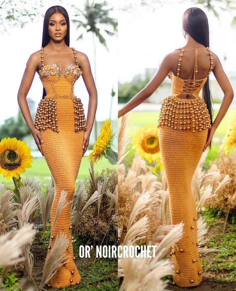 Hooked on crochet? Don’t miss out on these must-see crochet designers✨ Dinner Gown Ideas, Fashion Show Themes, African Designers, Dinner Gown, Gown Ideas, African Royalty, African Wedding Dress, Classic Outfit, African Clothes