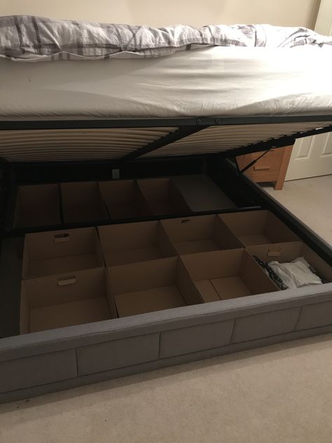 Under Bed Storage Ideas Diy, Ottoman Bed Storage Organization, Under Bed Organization Ideas, Ottoman Bed Storage Ideas, Under Bed Storage Ideas, Under Bed Shoe Storage, Under Bed Organization, Bed Organiser, Under Bed Storage Bins