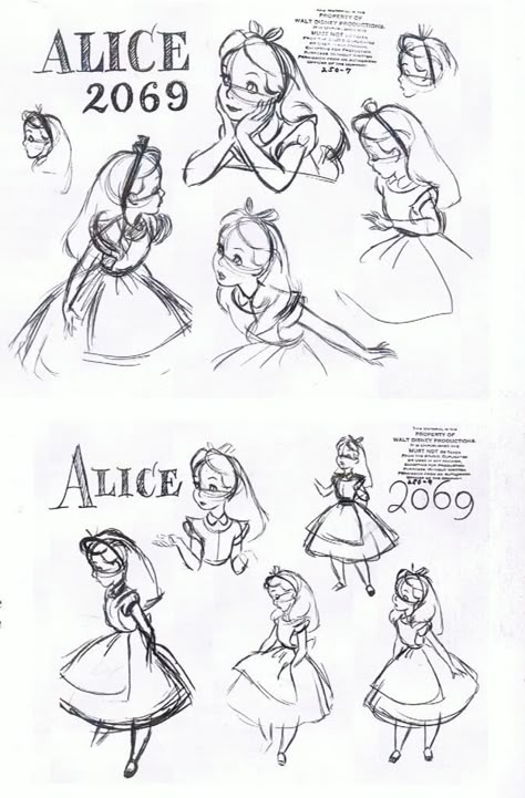 Disney Art Style, Animation Disney, Character Model Sheet, Some Sketches, Disney Concept Art, Disney Sketches, Model Sheet, Disney Alice, Disney Character