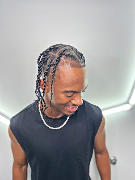 Kamikaze Twists #BlackHairStylesBraids #KamikazeTwist #GabrielSweetSmit Mens Hair, Mens Braids, Mens Braids Hairstyles, Kamikaze, Braids For Black Hair, Braids Hairstyles, Mens Hairstyles, Braided Hairstyles, Braids