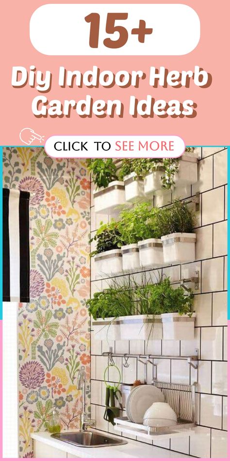 Create a charming indoor oasis with these easy-to-follow DIY indoor herb garden concepts designed to infuse your living space with natural scents and tastes. Regardless of whether you reside in a cozy apartment or have a roomy kitchen, there exists an herb garden solution perfect for your surroundings and design preferences. Explore various options like wall-mounted planters or hanging baskets to craft an innovative herb showcase that grants you the luxury of freshly picked herbs within arm's re Herb Planter Ideas Indoor, Living Herb Wall, Indoor Herb Garden Window, Kitchen Herb Garden Indoor, Container Herbs, Diy Indoor Herb Garden, Indoor Herb Garden Ideas, Side Gardens, Indoor Herb Garden Diy