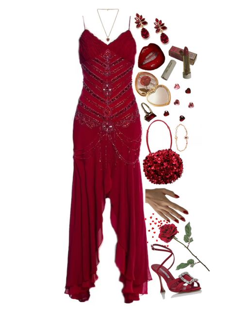 red bliss Outfit | ShopLook Christmas Outfits Polyvore, Red Outfit Polyvore, Red Lips Outfit, Dreamy Wardrobe, Outfit Ideas For Party, Red Outfits, Barbie Gowns, Outfits Polyvore, Christmas Outfits