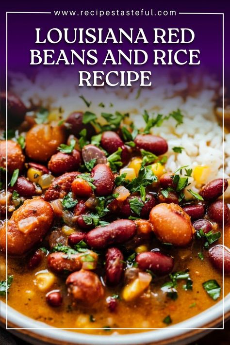 Experience the comforting flavors of Louisiana with this hearty and flavorful Red Beans and Rice recipe. Packed with smoky sausage, aromatic vegetables, and perfectly seasoned beans, this dish is perfect for a family meal or a gathering with friends. Red Bean Rice And Sausage, Red Rice And Beans, Red Beans Rice Recipe, Red Bean Recipes Easy, Crockpot Red Beans And Rice With Sausage, Red Beans And Rice With Sausage, Beans And Rice Meals, Healthy Red Beans And Rice, Red Beans Recipe Easy