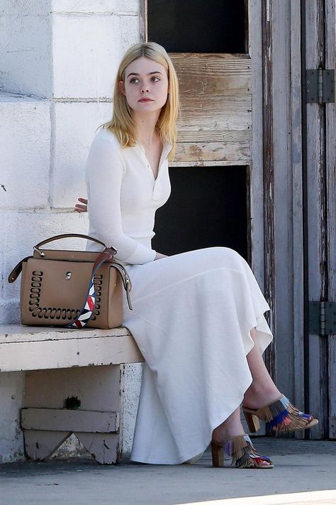 Elle Fanning, A Woman, White