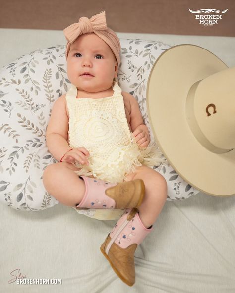 Baby Boho Romper and Old West Poppets Infant Boots available in Store and Online: brokenhorn.com #babycowgirl #westernwear #baldwinpark #ootd #babyootd Southern Baby Girl Outfits, Southern Baby, Baby Ootd, Boho Romper, Baby Outfits, Old West, Western Wear, Baby Clothes