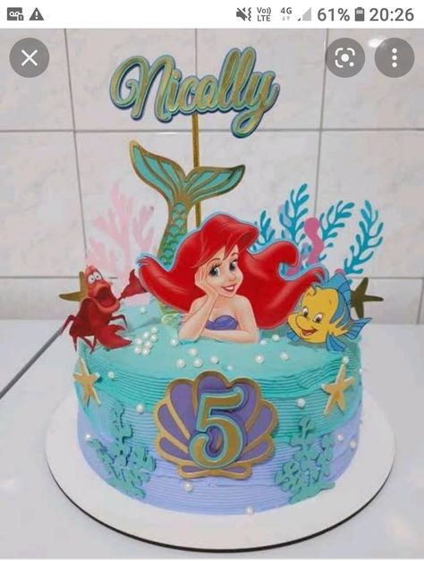 Mermaid Cake Design, Mermaid Birthday Cake Ideas, Bolo Ariel, Little Mermaid Birthday Cake, Mermaid Birthday Cake, Little Mermaid Cake, Ariel Cake, Sprinkles Birthday Cake, Rainbow Themed Birthday Party