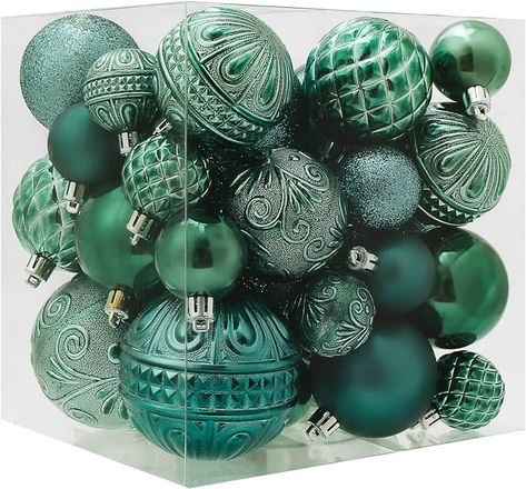 Amazon.com: Christmas Ball Ornaments Baby Blue Christmas Tree Decorations with Hang Rope-36pcs Shatterproof Christmas Ornaments Set with 6 Styles in 3 Sizes(Small Medium Large) : Home & Kitchen Teal Christmas Tree Decorations, Teal Christmas Tree, Green Christmas Tree Decorations, Blue Christmas Tree Decorations, Teal Christmas, Christmas Ball Ornaments, Blue Christmas Tree, Shatterproof Ornaments, Green Christmas Tree