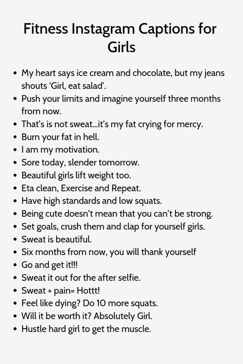 Fitness insta Captions for Instagram Fit Captions, Witty Captions, Caption Ig, Attitude Caption For Instagram, Funny Instagram Captions, Caption For Girls, Short Instagram Quotes, Abs Workouts, Funny Selfies