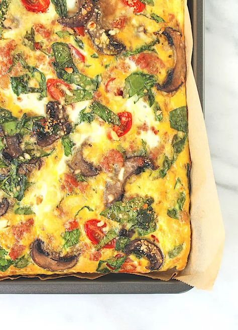 Take eggs from basic breakfast staple to crave-worthy dish with this Sheet Pan Frittata recipe. Mediterranean Frittata, Sheet Pan Mediterranean, Sheet Pan Eggs, Basic Breakfast, Sausage Sheet Pan, Pan Recipe, Frittata Recipe, Frittata Recipes, Turkey Sausage