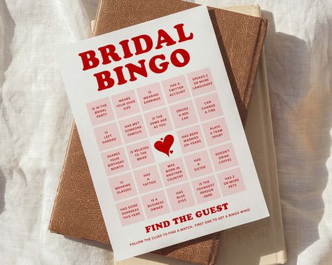 Printable Bridal Shower Game Template, Find The Guest Bridal Bingo Cards Digital Download, Hens Party Bingo, Sweet Thing Bride Games Bridal Shower Ideas, Girls Dinner, Find The Guest, Bridal Shower Bingo, Bingo Template, 2024 Kitchen, Bridal Bingo, Bachelorette Ideas, Hens Party