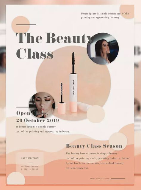 The Beauty Class Flyer Template AI, EPS, PSD Delivery Flyer Design, Bakery Flyer Design, Makeup Flyer Design, Wedding Flyer Design, Summer Flyer Design, Sport Flyer Design, Beauty Flyer Design, Flyer Design Layout Creative, Medical Flyer Design