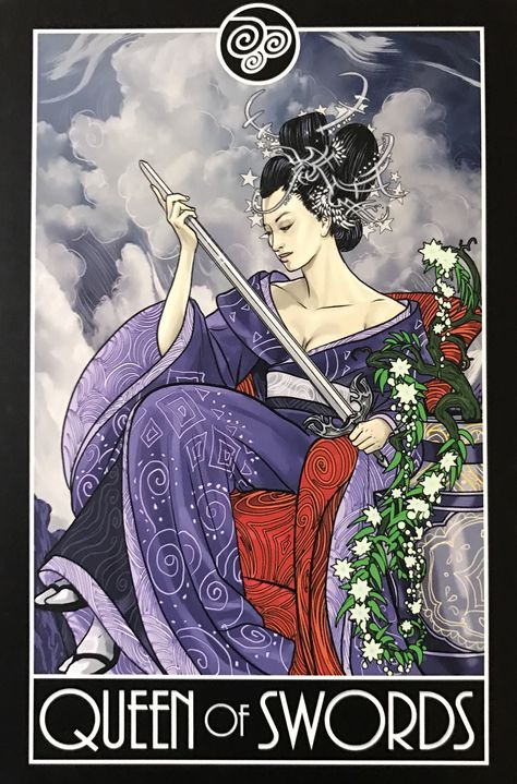 New Moon Blessings, Tarot By Cecelia, What Are Tarot Cards, Queen Of Swords, Swords Tarot, Illustrated Cards, Tarot Magic, Pagan Art, Tarot Cards Art