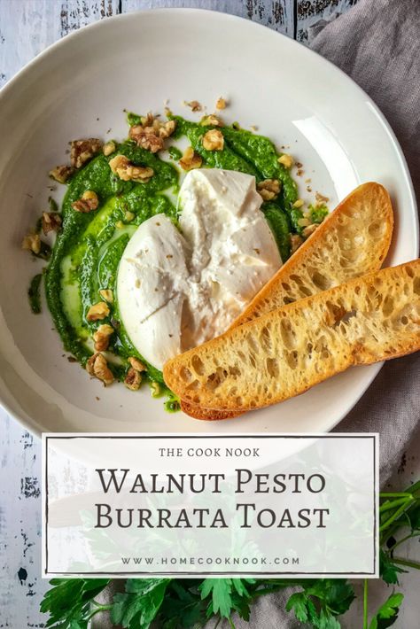 Pesto Burrata Toast, Buratta Pesto, Fall Burrata Appetizer, Fall Burrata, Burrata Appetizer, Burrata Recipes, Pesto Burrata, Burrata Toast, Burrata Recipe