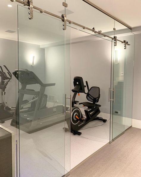 Basement Home Gym, Basement Home, Basement Gym, Sliding Door Systems, Sliding Door, Home Gym, Sliding Doors, Basement, Gym