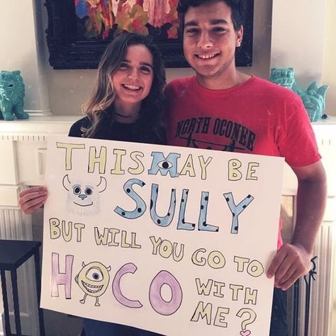 569 Likes, 2 Comments - ⠀⠀⠀⠀⠀⠀⠀⠀⠀⠀DM Your Promposal (@the.promposals) on Instagram: “Monsters Inc. promposal !!” Proposal Ideas Disney, Sadie Hawkins Proposals, Girl Ask Guy, Sadies Proposal, Creative Prom Proposal Ideas, Cute Hoco Proposals, Formal Proposals, Cute Promposals, Prom Posters