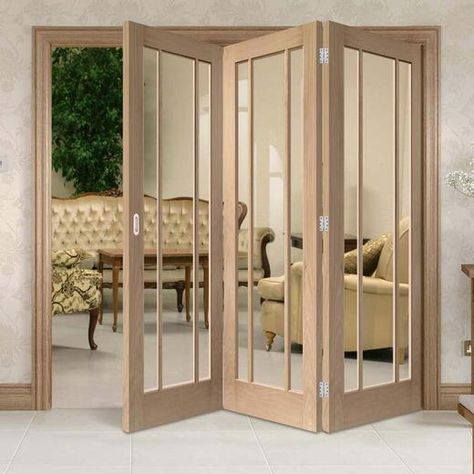 Internal Folding Doors, Internal Sliding Doors, Door Plan, Folding Door, Astuces Diy, Oak Doors, Door Kits, Room Door, Folding Doors