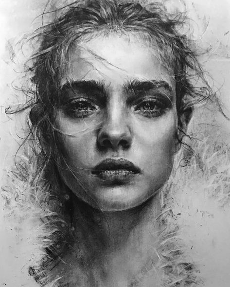 Magic Pencil, Charcoal Artists, Academic Drawing, Watercolor Art Face, Female Artwork, Drawing Examples, Representational Art, Portraiture Drawing, Black Art Painting